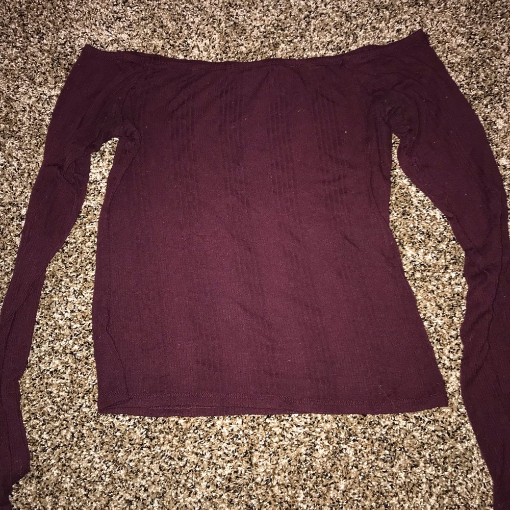 F21 Slightly Cropped Off The Shoulder Long Sleeve